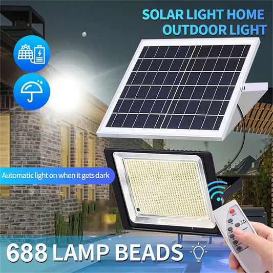 5500LM Solar Lights Outdoor, 688 LED Ultra Bright Solar Dusk to Dawn Light, Waterproof Outdoor Solar Powered Security Flood Light for Wall Porch Shed Barn