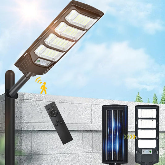 800W Solar Street Lights Outdoor Waterproof, Super Bright 10000LM Commercial Parking Lot Lights Street Lamp, LED Flood Lights Motion Sensor for Outdoor Garden Yard Patio